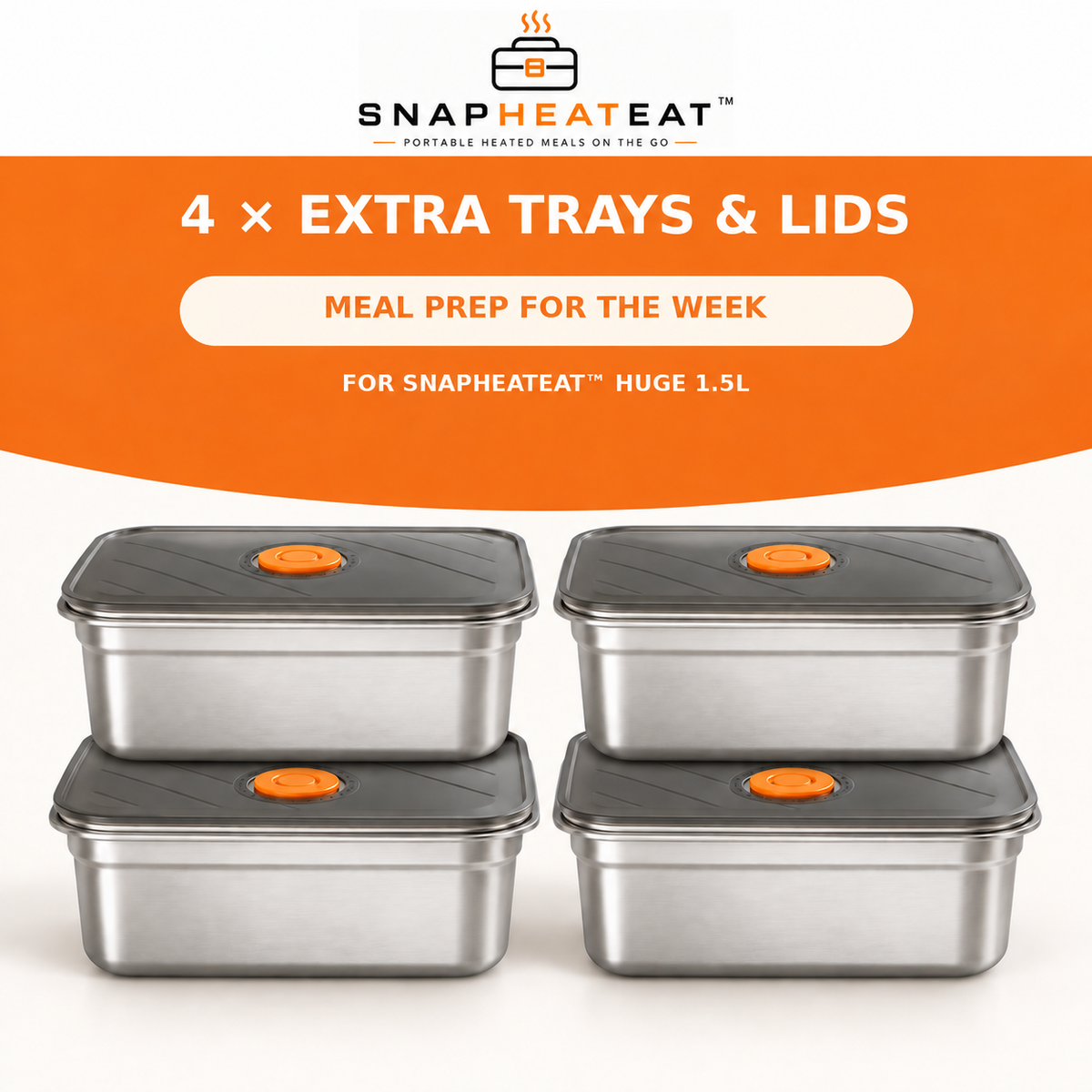 SnapHeatEat™ 1.5L Tray Insert & Lid