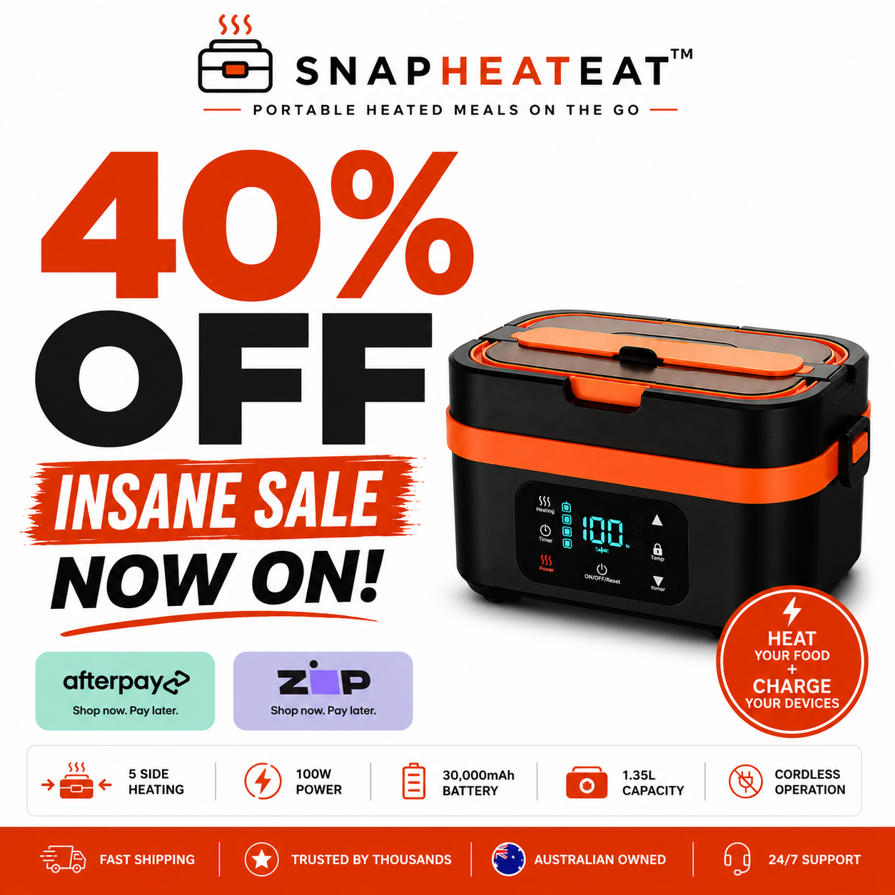 SnapHeatEat™ Original 1.35L Electric Lunch Box