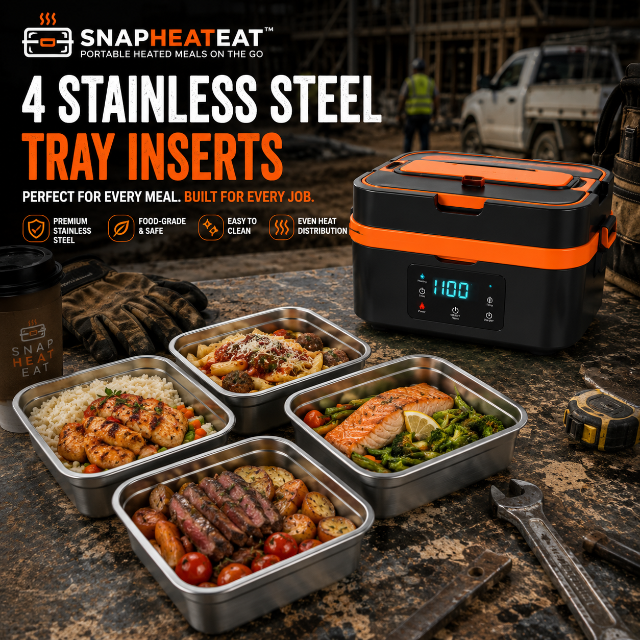 SnapHeatEat™ Tray Insert & Lid