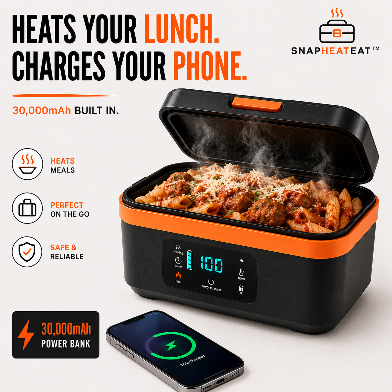 SnapHeatEat™ Electric Lunch Box