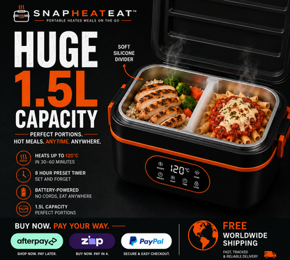 SnapHeatEat™ Huge 1.5 Electric Lunch Box with Divider