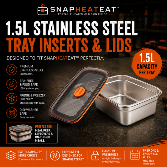 SnapHeatEat™ 1.5L Tray Insert & Lid