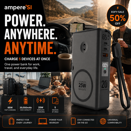 ampere'SI NxG 8™ — 20,000mAh 65W Portable Powerbank