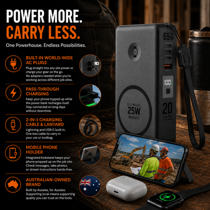 SnapAmpSi™ NxG 8™ — 20,000mAh 65W Portable Powerbank