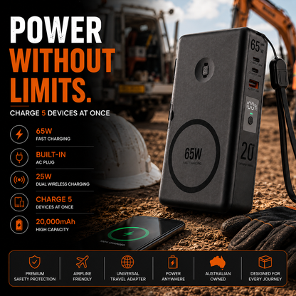 SnapAmpSi™ NxG 8™ — 20,000mAh 65W Portable Powerbank