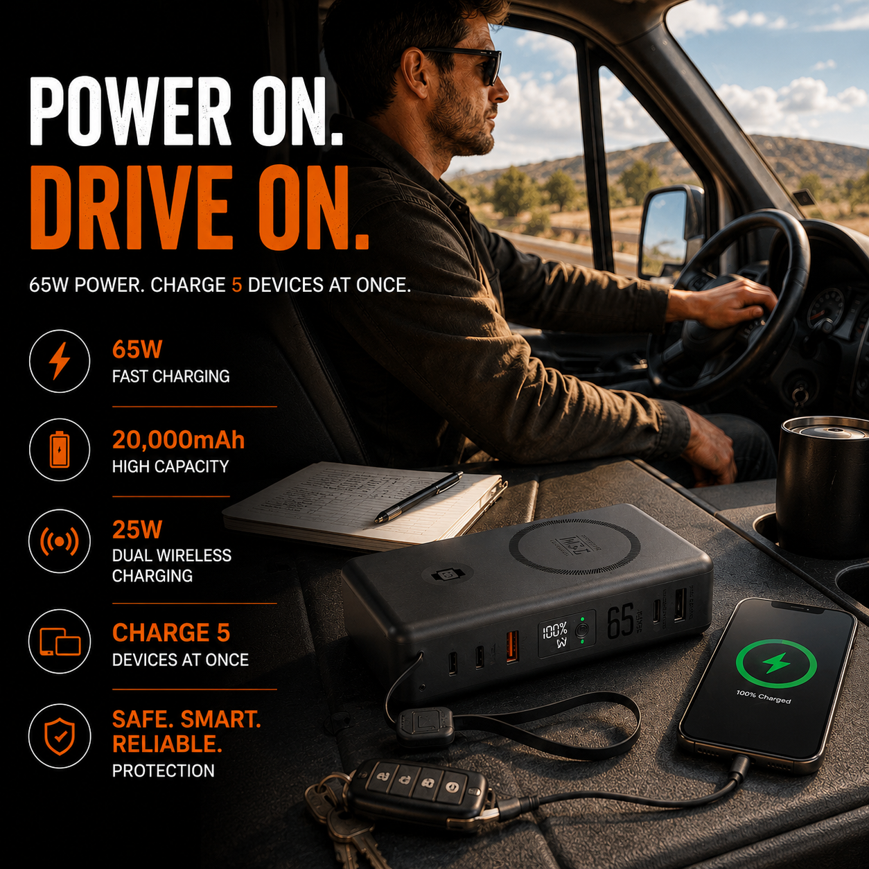 SnapAmpSi™ NxG 8™ — 20,000mAh 65W Portable Powerbank