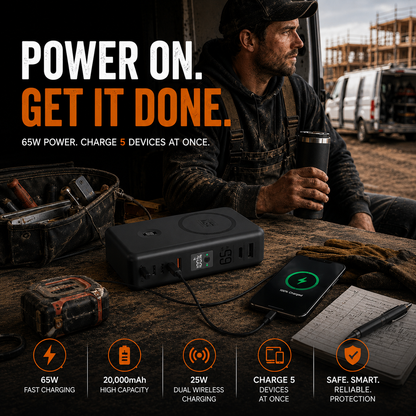 SnapAmpSi™ NxG 8™ — 20,000mAh 65W Portable Powerbank