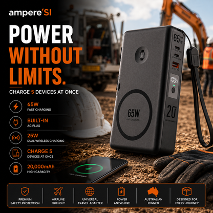ampere'SI NxG 8™ — 20,000mAh 65W Portable Powerbank
