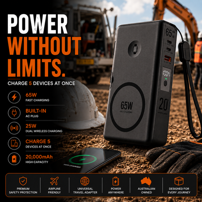 SnapAmpSi™ NxG 8™ — 20,000mAh 65W Portable Powerbank