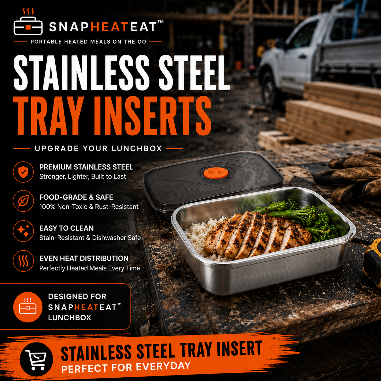 SnapHeatEat™ Tray Insert & Lid