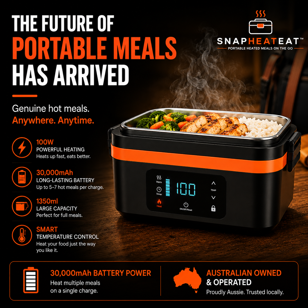 SnapHeatEat™ Electric Lunch Box