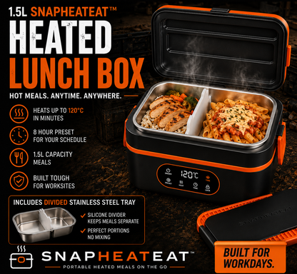SnapHeatEat™ Huge 1.5 Electric Lunch Box with Divider
